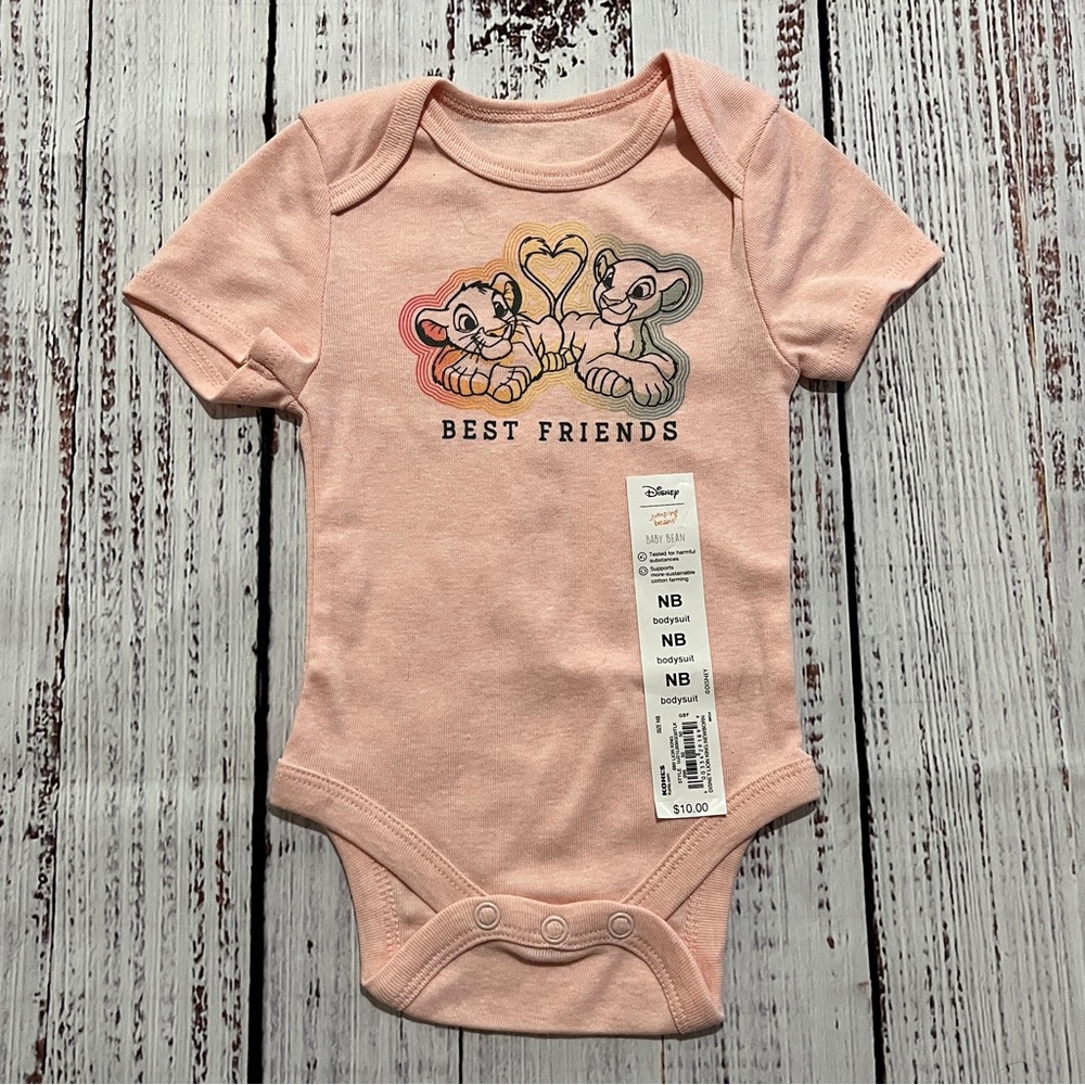 NWT Jumping Beans Disney Pink Best Friends Bodysuit-NB